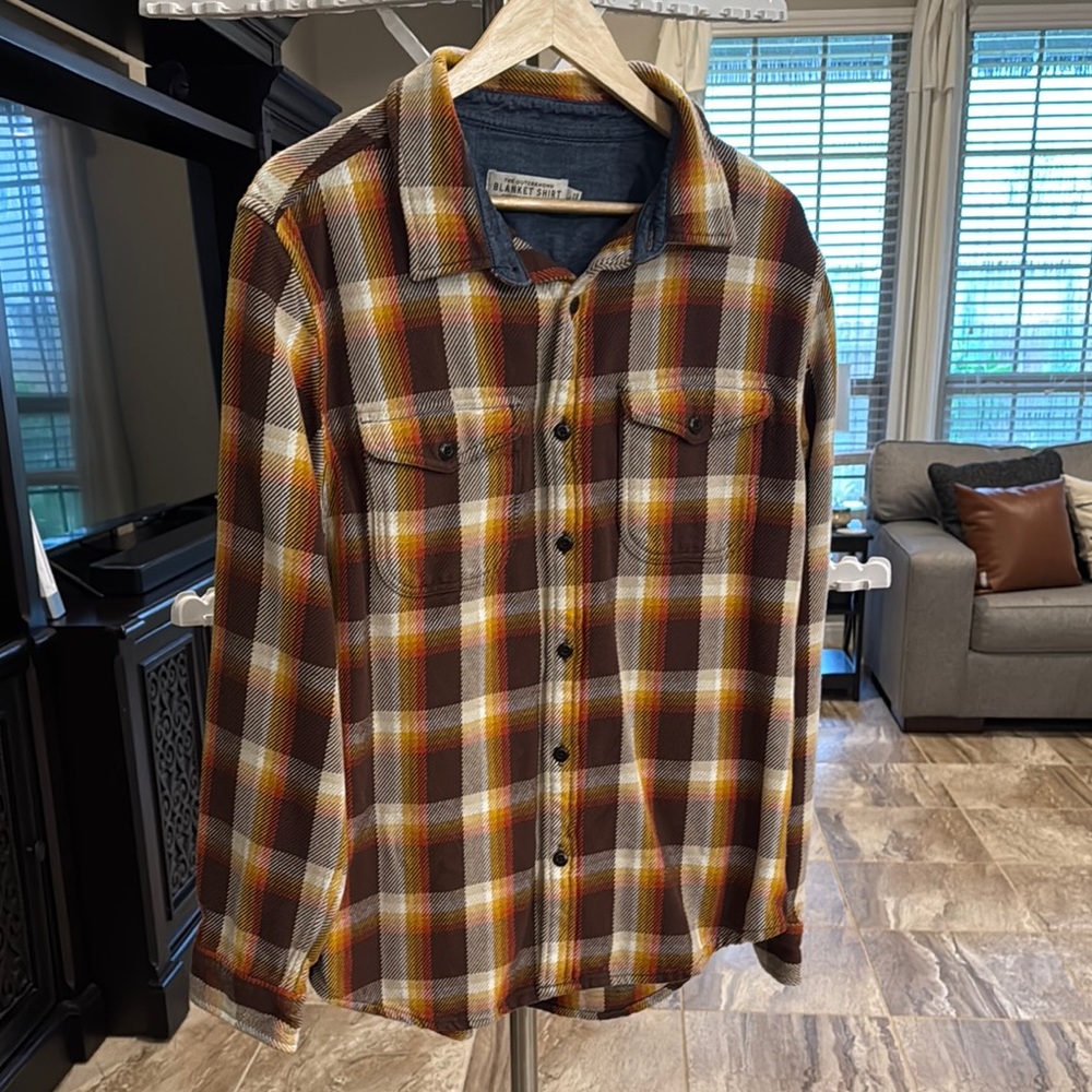 Outerknown Brown and Yellow Long Sleeve Tees